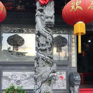 大型浮雕青石龙柱 旅游景区广场文化柱花岗岩盘龙柱石雕摆件
