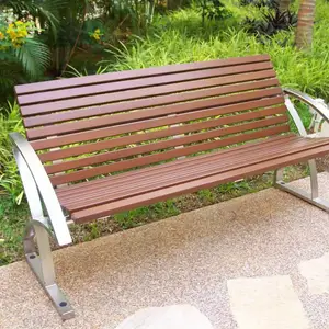 旅游小镇钢木结构椅子商业街道菠萝格户外园林椅供应