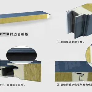 wl-b2-1000玻璃丝棉聚氨酯接口隐钉式夹芯复合板