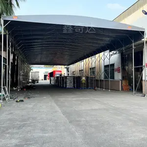 工地临时活动推拉大蓬 商品手摇雨棚 悬空推拉棚定制安装 维修