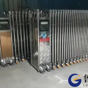 日照电动伸缩门安装 自动伸缩门 铝合金不锈钢电动门 遥控伸缩门厂家
