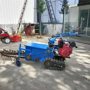 埋电缆链条开沟机 燃气埋管挖沟机 启航 柴油电启动开槽机
