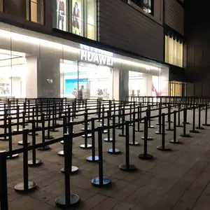 奇彩 黑色一米线租赁 景区排队伸缩带 安防设备出租 维持秩序
