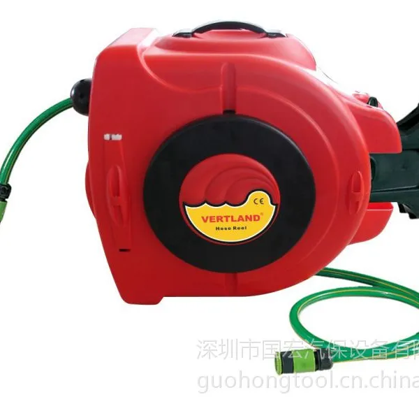 供应自动伸缩水鼓GS45卷管器棘爪定位带排管器PVC花园夹纱28米