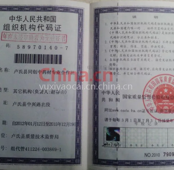机构代码证