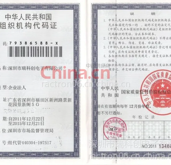 组织机构代码证