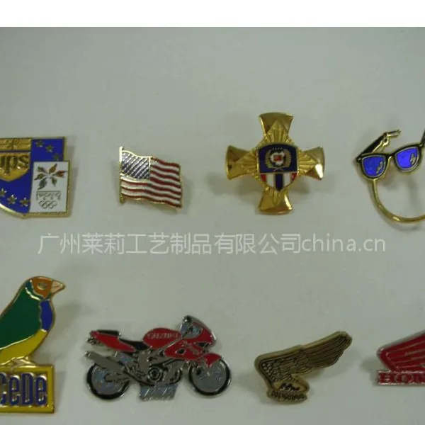 供应企业金属胸针 镀金胸牌 合金胸章