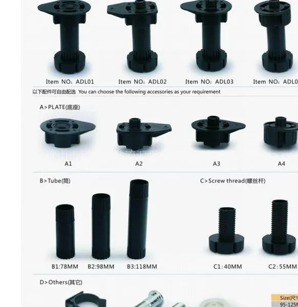 供应汇迅塑料调节脚,家具脚, PLINTH FEET 塑料柜脚