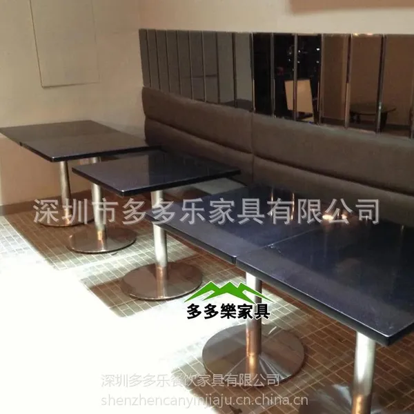 茶餐厅时尚大理石餐桌 连锁餐厅餐桌椅 深圳多多乐家具定制