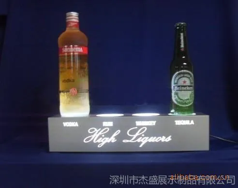 供应压克力LED发光台,LED发光产品,亚克力发光制品,4酒瓶座台