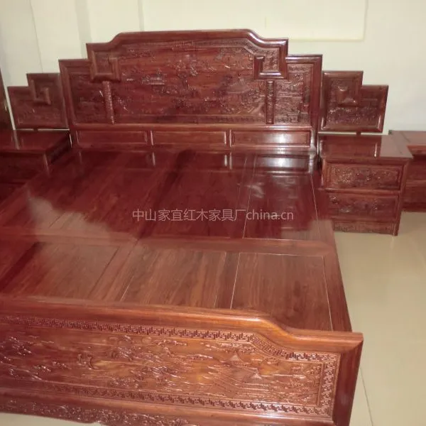 供应红木家具 批发刺猬紫檀步步高大床