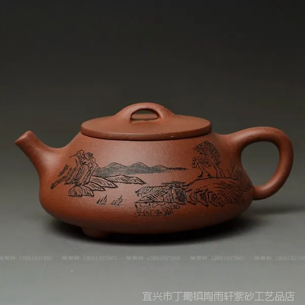 供应大口石瓢*紫泥*260cc中品*宜兴原矿手工紫砂壶可混批ZJY034