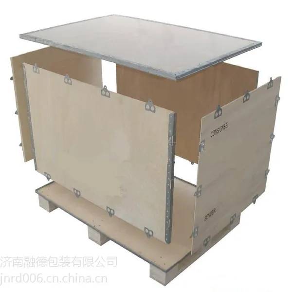 【济南同德包装供应】胶合板钢边箱,可拆卸木箱,出口免熏蒸包装箱