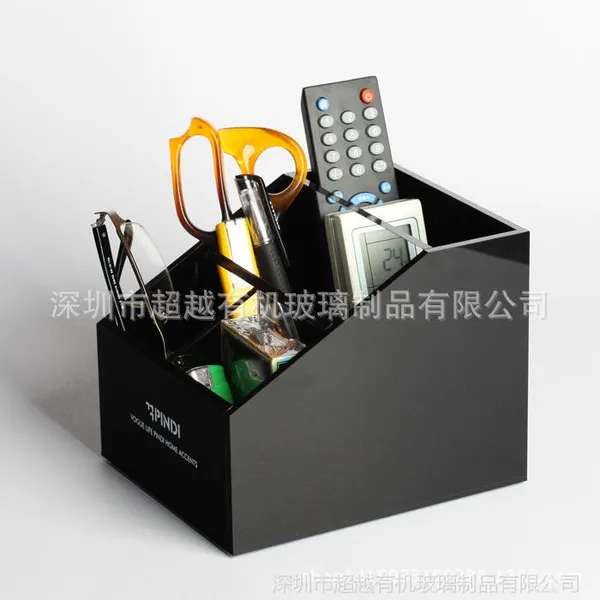自产自销亚克力化妆品收纳盒 饰品收纳盒 黑色家居用品收纳盒分格