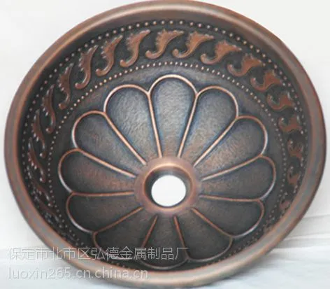 铜盆,纯手工制作浴室台上盆1233-L