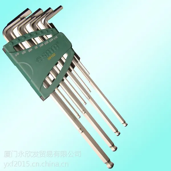 世达 09102 12件套英制特长球头内六角扳手组套
