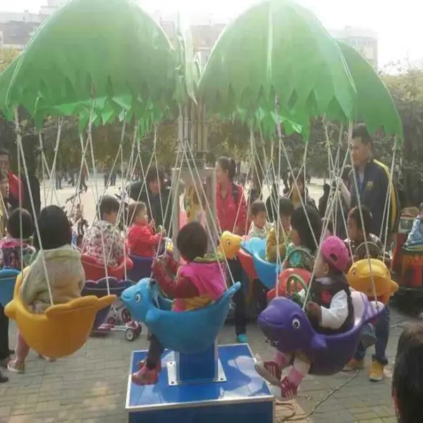 福建椰子树旋转小飞鱼 儿童旋转秋千鱼游乐设备厂价格
