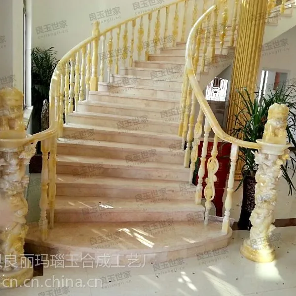 供应水晶玉楼梯、浅绿中轴旋转楼梯
