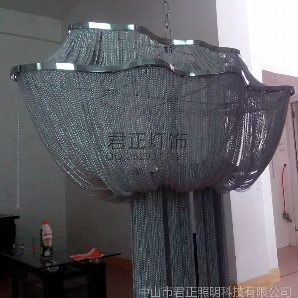 供应自然创意简约现代新古典铝链条家装酒店会所工程灯吸顶灯吊灯灯具