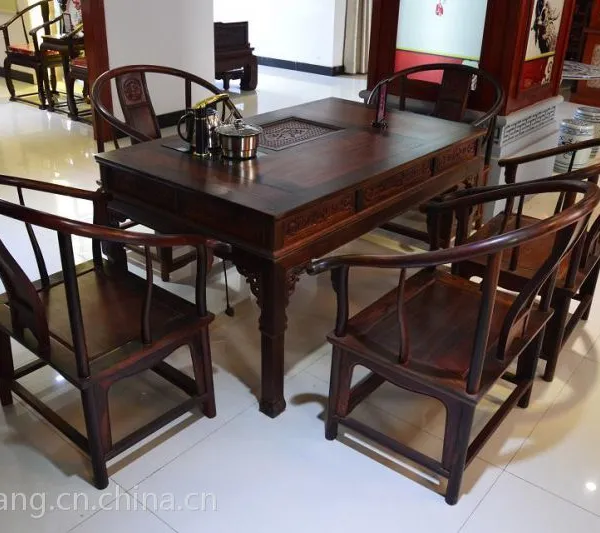 东阳红木家具批发 钰品红木家具 阔叶黄檀 圈椅茶台 六件套