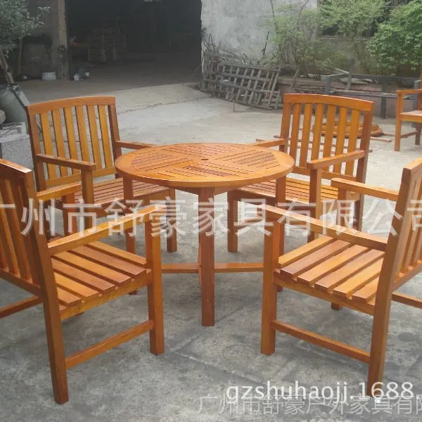 供应黑龙江餐厅户外休闲实木家具、防腐能好、山东青岛咖啡厅休闲桌椅