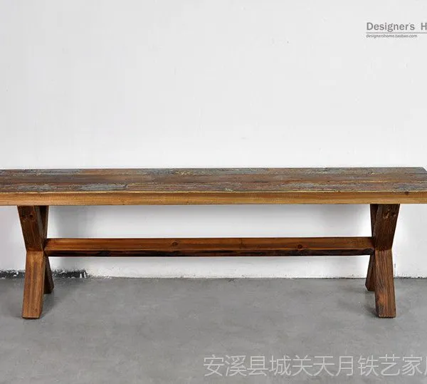 设计师家具/出口原单/餐厅家具/杉木彩色做旧长凳/条凳/餐凳