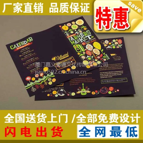 供应厦门集美定制企业 折页 宣传单 DM单 样本 说明书 制作 画册印刷 印刷制作 一条龙服务