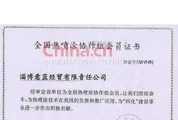 全国热喷涂协作组会员证书