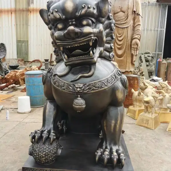 供应铜雕狮子宫门狮故宫狮子振昌工艺品雕塑