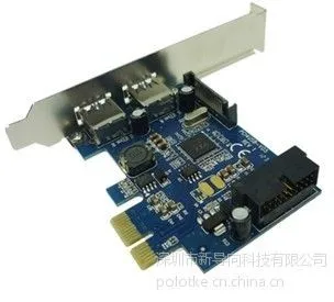 供应PCI-e转USB3.0扩展卡 PCIe转内置19/20Pin USB3.0转接卡 SATA供电