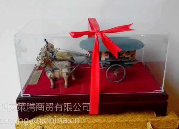 纯铜铜车马工艺品 陕西礼品 西安青铜战马车_西安铜车马摆件
