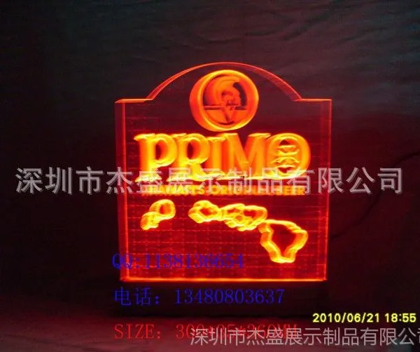 供应亚克力LED发光牌,发光桌牌,LED桌上广告牌,交货快