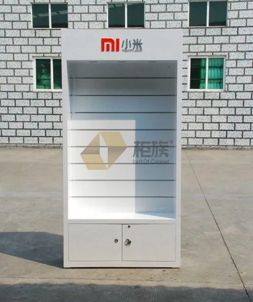 河北刑台小米挂勾式配件柜批发,挂勾式配件展示柜价格,手机柜台定做