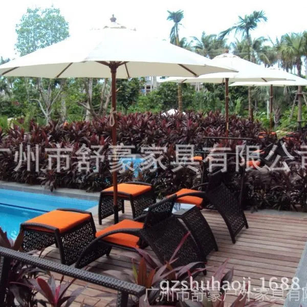 供应SH-0054户外中柱遮阳太阳伞、游泳池休闲躺椅配套遮阳伞、中柱伞