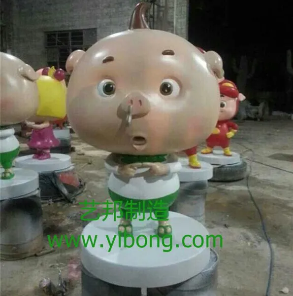 供应动漫周边玻纤公仔猪猪侠人物呆呆流鼻涕卡通人物