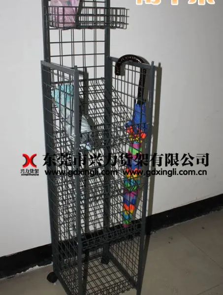 2014商场推荐使用 新款五层雨伞架 带轮小展架 铁网层架雨伞货架