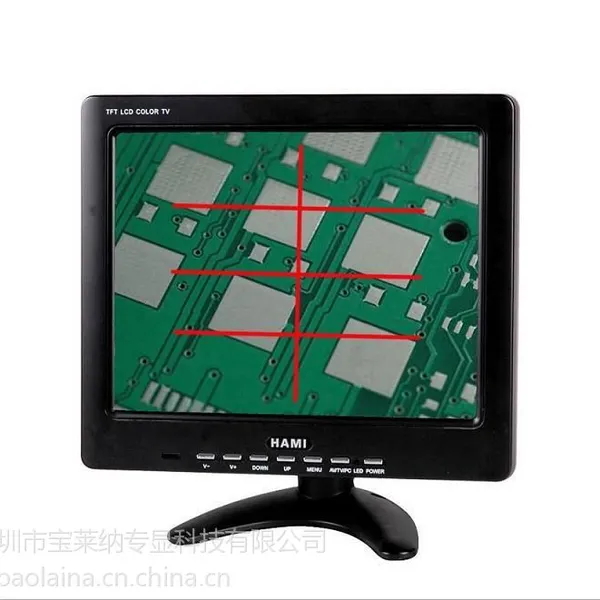 宝莱纳直销江苏10寸工业级十字线测量显示器双十字线液晶显示器低价热销