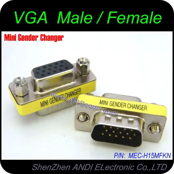 mini Gender Changer ����ת��ͷ VGAM/F HD15M/F 15��ת15ĸ