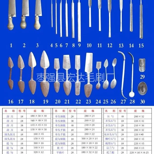 供应铸造用刮刀,压勺,提勾,秋叶,提钩,钢批,竹鞭梗,秋鱼,铸造工具