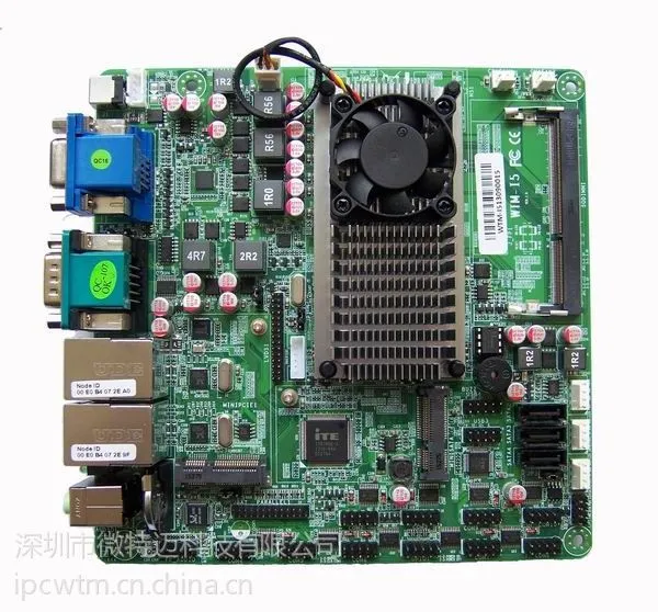 供应10串口/10COM口双千兆网卡双VGA赛扬1037U工控主板