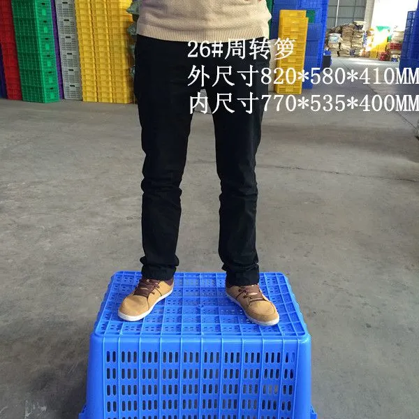 厂价直销 塑料周转筐 周转箩带耳26# 水果箩 菜筐