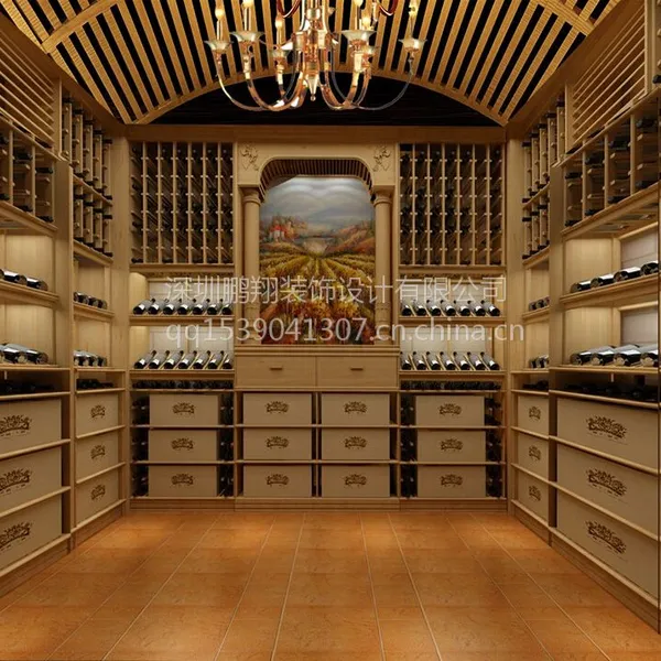 供应定制红酒架 实木酒架 酒窖工程 红酒专卖店 别墅酒窖 地下红酒窖 整体保温酒窖