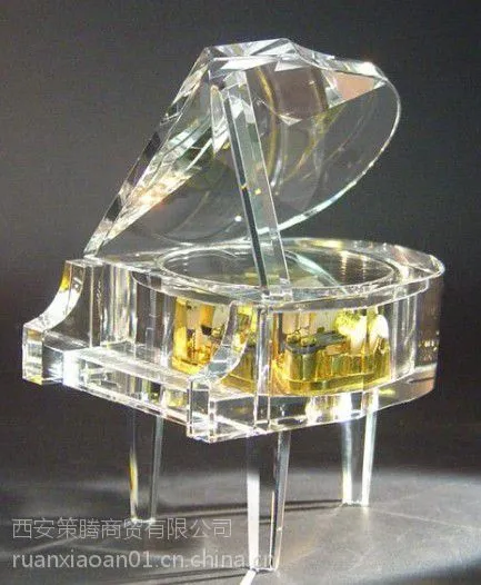 水晶钢琴刻字_西安水晶音乐盒八音盒 _西安水晶音乐盒厂家