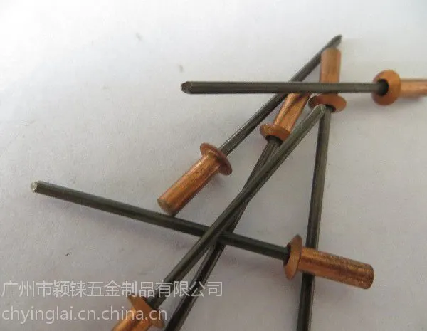 供应铜盲孔抽芯铆钉，铜盲孔防水铆钉，盲孔铜铆钉4*12