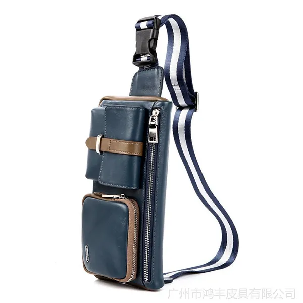 供应夏季腰包 时尚新款潮男胸包全头头层牛皮腰包经典款斜挎包男包