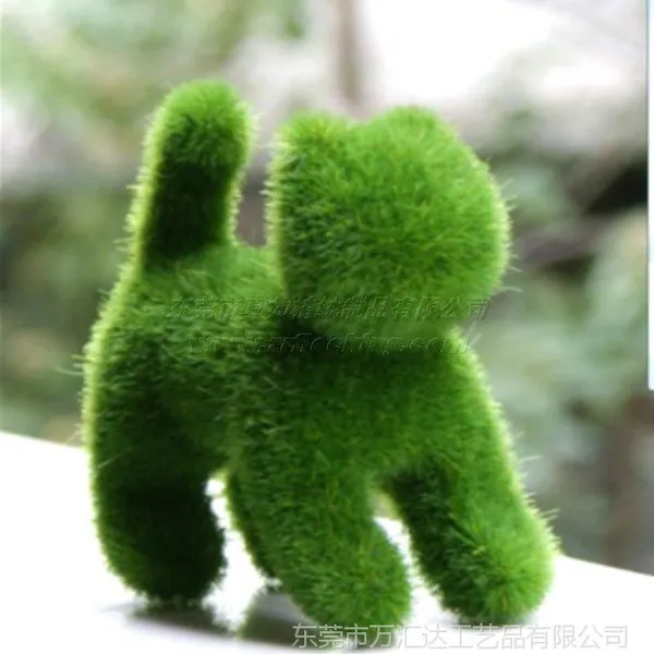 供应万汇达植绒公司加工Grass Land人造草猫仔动物公仔玩具摆饰装饰品