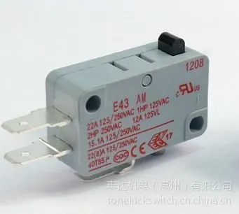 供应TONELUCK E43大电流微动开关 22A 即热水笼头专用微动开关