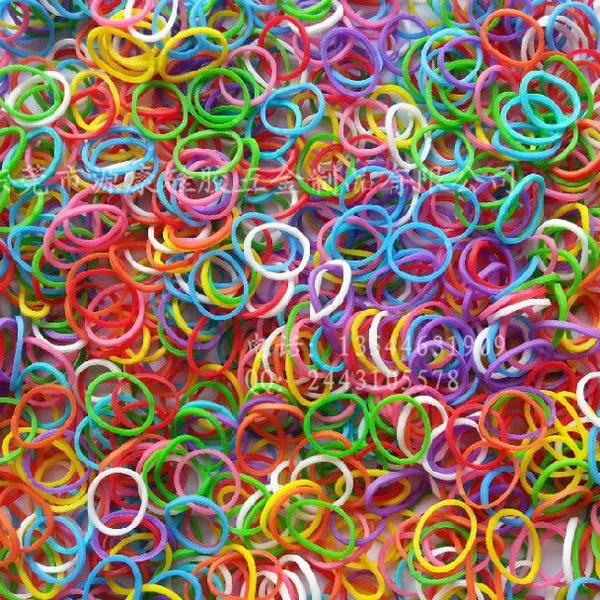 供应新款DIY儿童编织手链 rainbow loom硅胶彩色橡皮筋手环批发
