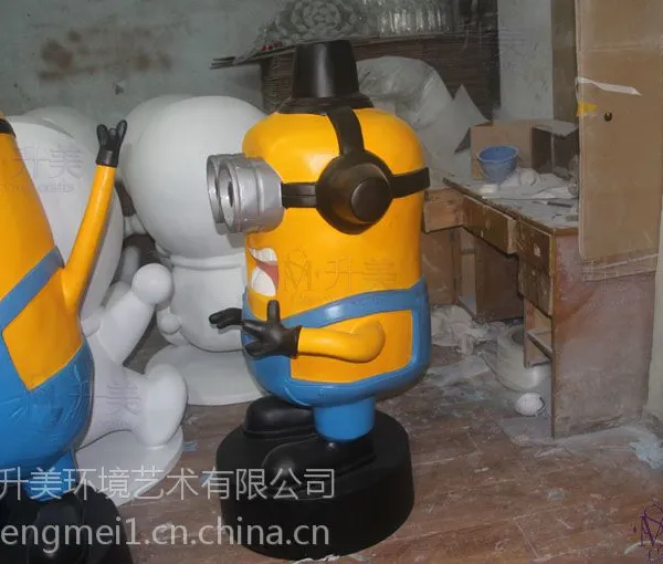 供应玻璃钢小黄人模型雕塑树脂卡通神偷奶爸道具现货出售