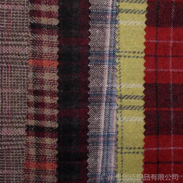 现货供应 法兰呢格子面料 法兰花绒格子布